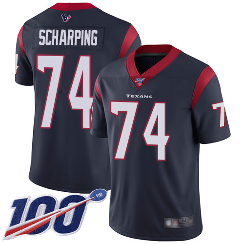 Houston Texans Limited Navy Blue Men Max Scharping Home Jersey NFL Football #74 100th Season Vapor Untouchable->youth nfl jersey->Youth Jersey
